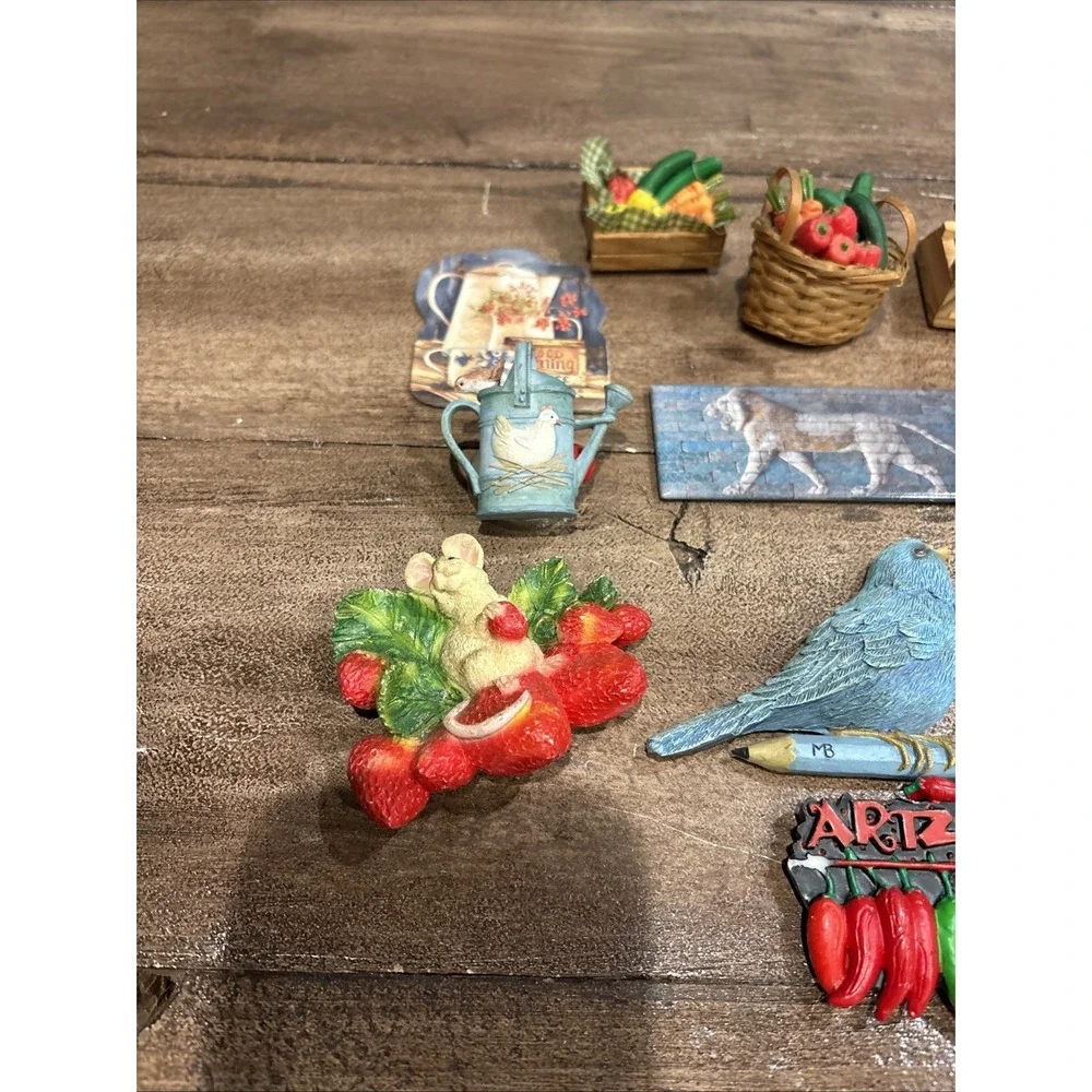 Vintage Cow Refrigerator Magnets ~  13 Piece Lot ~ All Unique